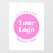 お客様のビジネス ロゴ & 編集可能なテキスト テンプレート | ピンク ウィンドウサイン (シート)