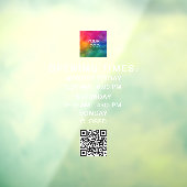 お客様のビジネス ロゴ QR コード 営業時間 ウィンドウサイン (シート3)