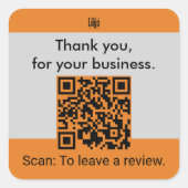 お客様のビジネスQRコードに感謝 スクエアシール (正面)