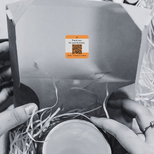 お客様のビジネスQRコードに感謝 スクエアシール