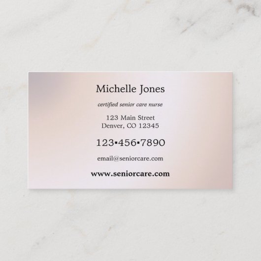 お客様のフォトシニアサー気にビス名刺 名刺 (裏面)