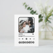 お客様のフォトソング再生リストカップルのバレンタインデー ポストカード (スタンド正面)