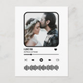 お客様のフォトソング再生リストカップルのバレンタインデー ポストカード (正面)