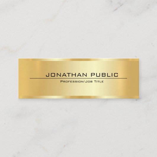 お客様のプロフェッショナルエレガントフェイク金ゴールドテンプレート スキニー名刺 (正面)