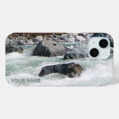 お客様のホワイトウォーター写真の横パーソナライズされた線 Case-Mate iPhoneケース (裏面 (横))