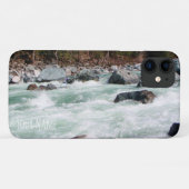 お客様のホワイトウォーター写真の横パーソナライズされた線 Case-Mate iPhoneケース (裏面(横))