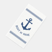 お客様のボートまたは家族名ヴィンテージいかりストライプ (コーナー)