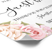 お客様のメッセージを記入してください フローラル ウェディング サイン (角)