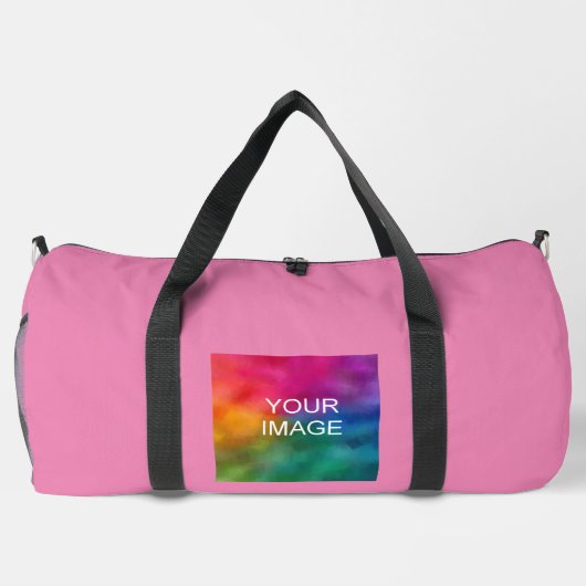 お客様のモダンテンプレート画像フォトピンク大 ダッフルバッグ (裏面)