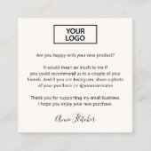 お客様のロイヤリティと紹介ロゴの追加の写真 コーリングカード (正面)