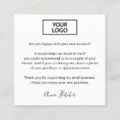 お客様のロイヤリティのロゴと紹介 コーリングカード (正面)