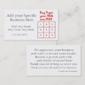 お客様のロイヤリティパンチカード – 一般的なビジネス用途 ロイヤリティカード (正面/裏面)