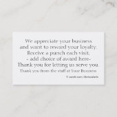 お客様のロイヤリティパンチカード – 一般的なビジネス用途 ロイヤリティカード (裏面)