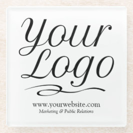 お客様のロゴが入ったオリジナルガラスコースター（正方形） ガラスコースター