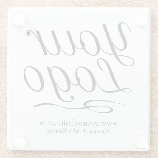 お客様のロゴが入ったオリジナルガラスコースター（角型） ガラスコースター (裏面)