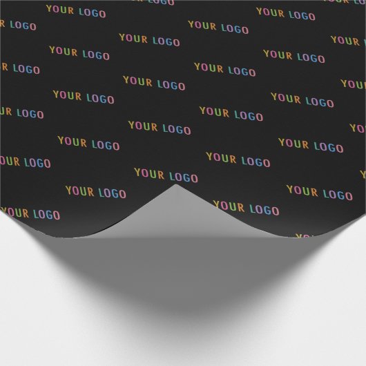 お客様のロゴが入った黒のカスタム包装紙 ラッピングペーパー (角)