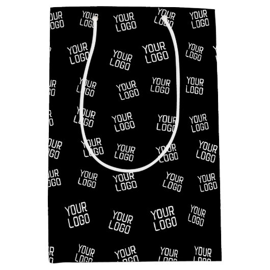 お客様のロゴまたはイメージ | ランダムに見えるテンプレート ミディアムペーパーバッグ (正面)