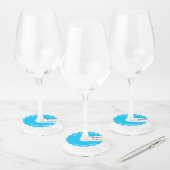 お客様のロゴまたは写真文字とカラーワイングラスラベル ワイングラスタグ (セット)