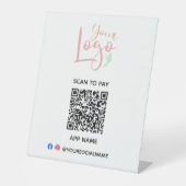 お客様のロゴをスキャンして支払う 台座サイン (正面)