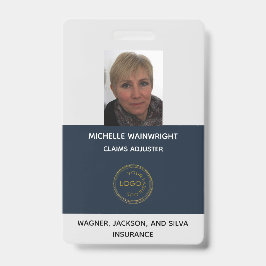 お客様のロゴを追加した社員写真付き名札 バッジ