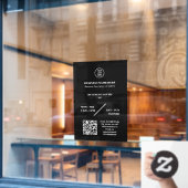 お客様のロゴを追加できる店舗用ドアステッカー 開店時間 ウィンドウサイン (カフェ窓)