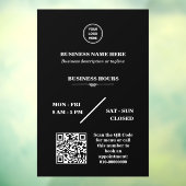 お客様のロゴを追加できる店舗用ドアステッカー 開店時間 ウィンドウサイン (シート3)