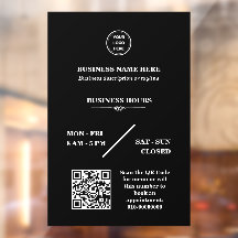 お客様のロゴを追加できる店舗用ドアステッカー 開店時間