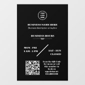 お客様のロゴを追加できる店舗用ドアステッカー 開店時間 ウィンドウサイン (シート)