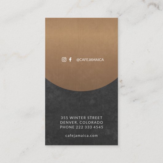 お客様のロゴコーヒーハウスマネージャー |銅カルボード 名刺 (裏面)