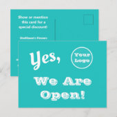 お客様のロゴダイレクトメールWe Are 広告 Open's ポストカード (正面/裏面)