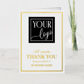 お客様のロゴビジネスに心から感謝 箔グリーティングカード (正面)