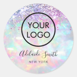 お客様のロゴフェイクをグリッターopal ラウンドシール