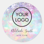 お客様のロゴフェイクをグリッターopal ラウンドシール (正面)