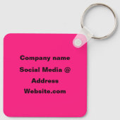 お客様のロゴホットピンクカンパニーエレガントビジネス キーホルダー (裏面)