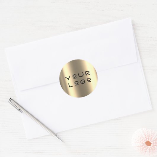 お客様のロゴモダンメタリックミニマリズムのオンラインショップ ラウンドシール (封筒)