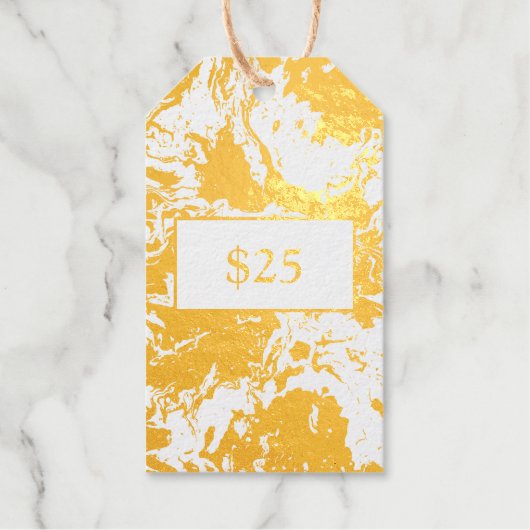 お客様のロゴ価格ラベル金ゴールドお客様の情報ビジネス ギフトタグ (正面)