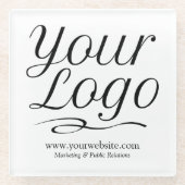 お客様のロゴ入りオリジナルガラスコースター（正方形） ガラスコースター (正面)