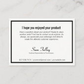 お客様のロゴ白黒カスタマーサービスカード 名刺 (裏面)