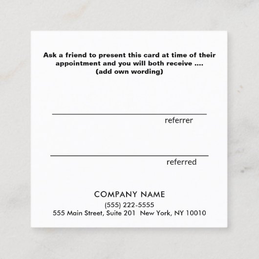 お客様のロゴ紹介カードの追加 紹介カード (裏面)