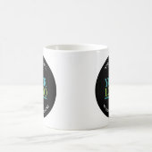 お客様のロゴ、ありがとうございます、名前とWebサイト、ブラックサークル コーヒーマグカップ (中央)