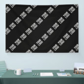 お客様のロゴ、デザイン、または写真を斜めに並べたもの 横断幕 (トレードショー)