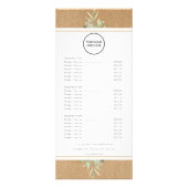 お客様のロゴ ラスティック グリーネリー サロン サービス メニュー (正面)