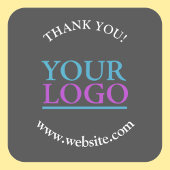 お客様のロゴ、名前、およびウェブサイトのプロモーション、ダークグレー スクエアシール