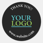 お客様のロゴ、名前、ウェブサイトのプロモーション、ブラック ラウンドシール (正面)