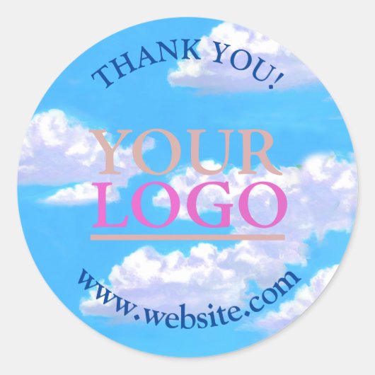 お客様のロゴ、名前、Webサイトプロモーション |クラウド ラウンドシール (正面)