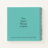 お客様のロゴ、Bus.Name、Webサイトおよび情報プロモーション、Ltティール（緑がかった色） ノートブック (裏面)