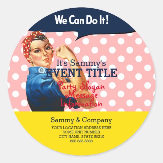 お客様のロージーパーソナライズされたパーティーの供給 ラウンドシール (正面)