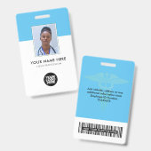 お客様のロ企業のゴBusiness Health Light Blue バッジ (正面&裏面)