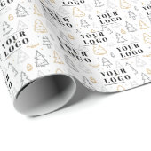 お客様の会社ブランドのクリスマスツリー贈与ロゴ ラッピングペーパー (ロールコーナー)