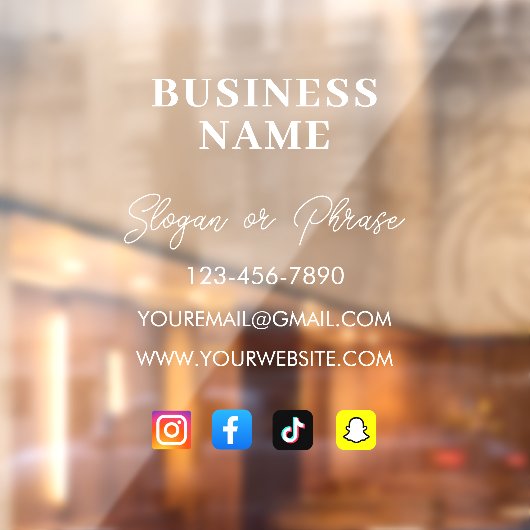 お客様の会社名のカスタマイズされたビジネス窓ステッカー - あなたの会社名 ウィンドウサイン (シート2)